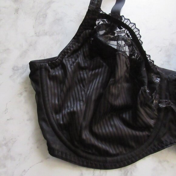 New Chantelle Bra 38G Black Pont Neuf 3 Part Cup Underwire Back Closure - Picture 2 of 7